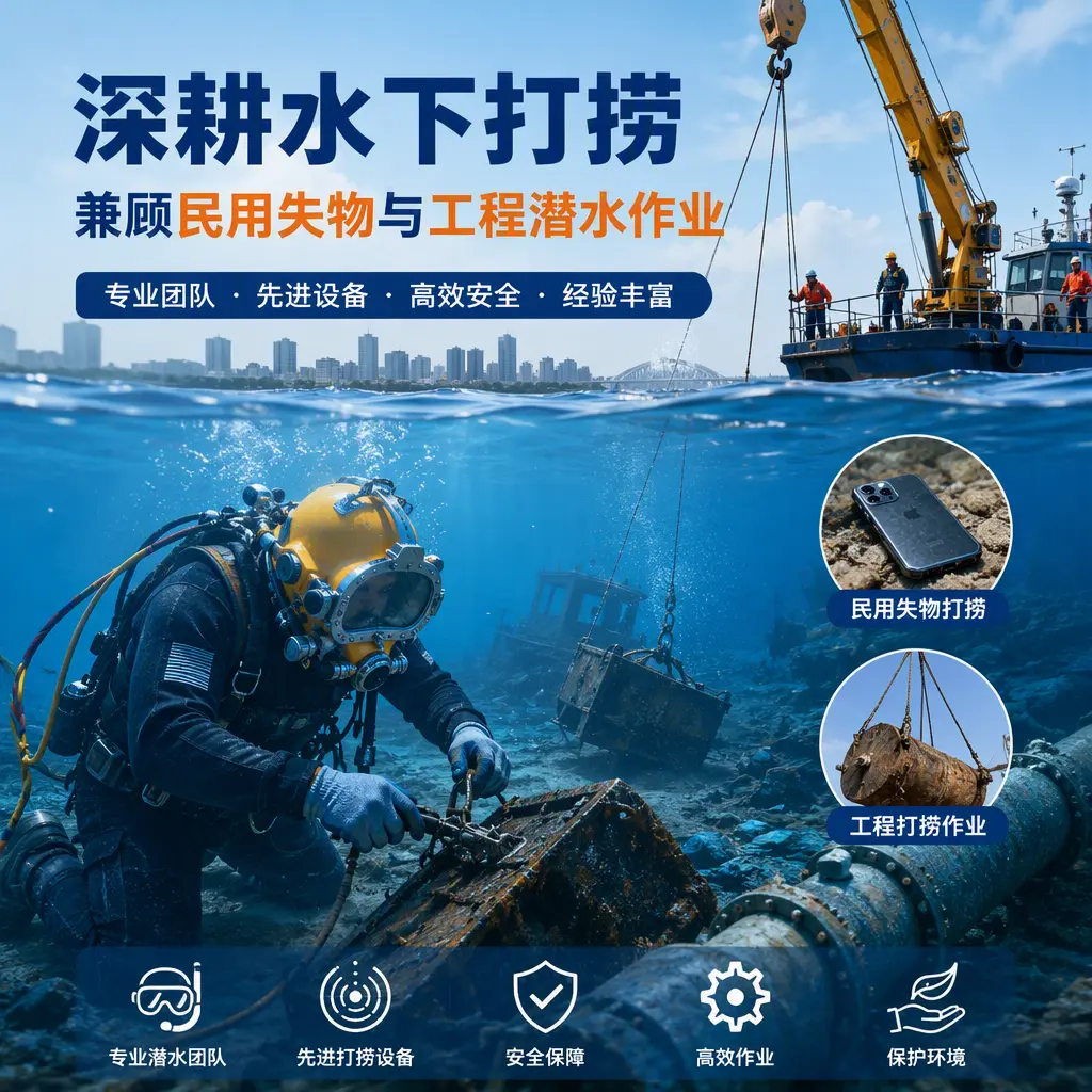 深耕水下打捞，兼顾民用失物与工程潜水作业汤旺