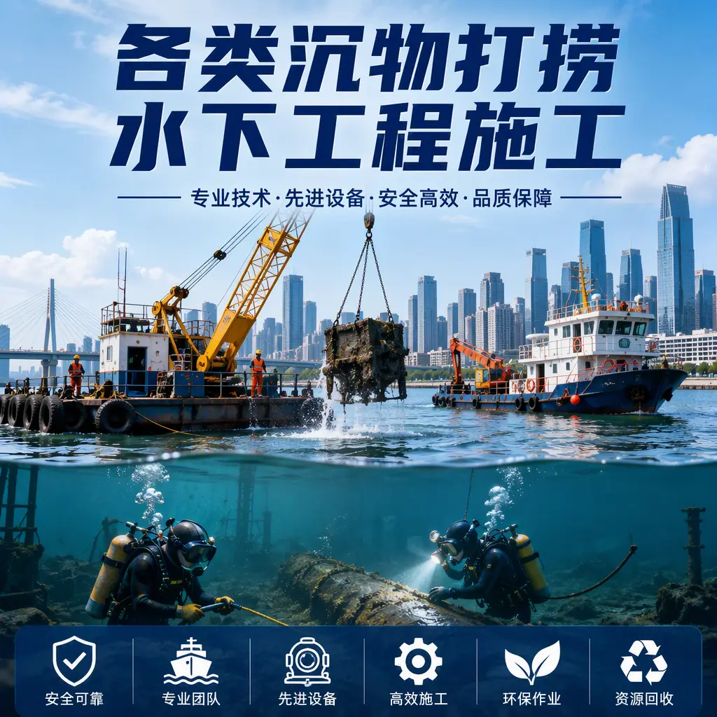 汤旺各类沉物打捞，水下工程施工